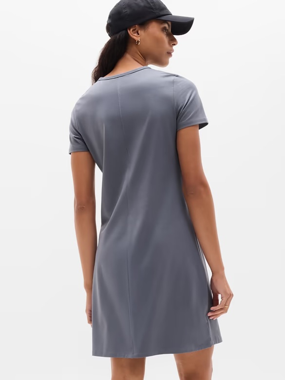 Athleta Short Sleeve Mini Dress in Slate Gray - Picture 2 of 3